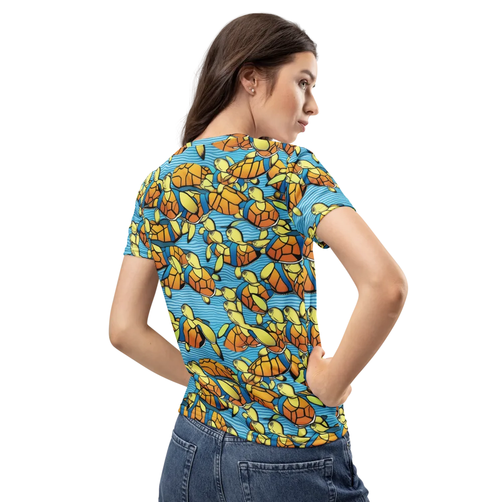 Tidal Shell Parade on Women's Crew Neck T-Shirt — Back