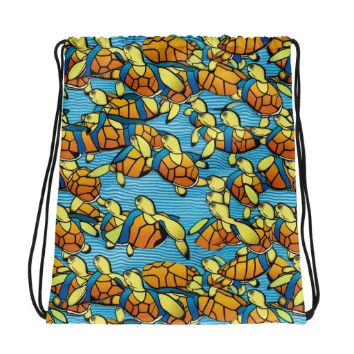 Tidal Shell Parade on a Drawstring Bag
