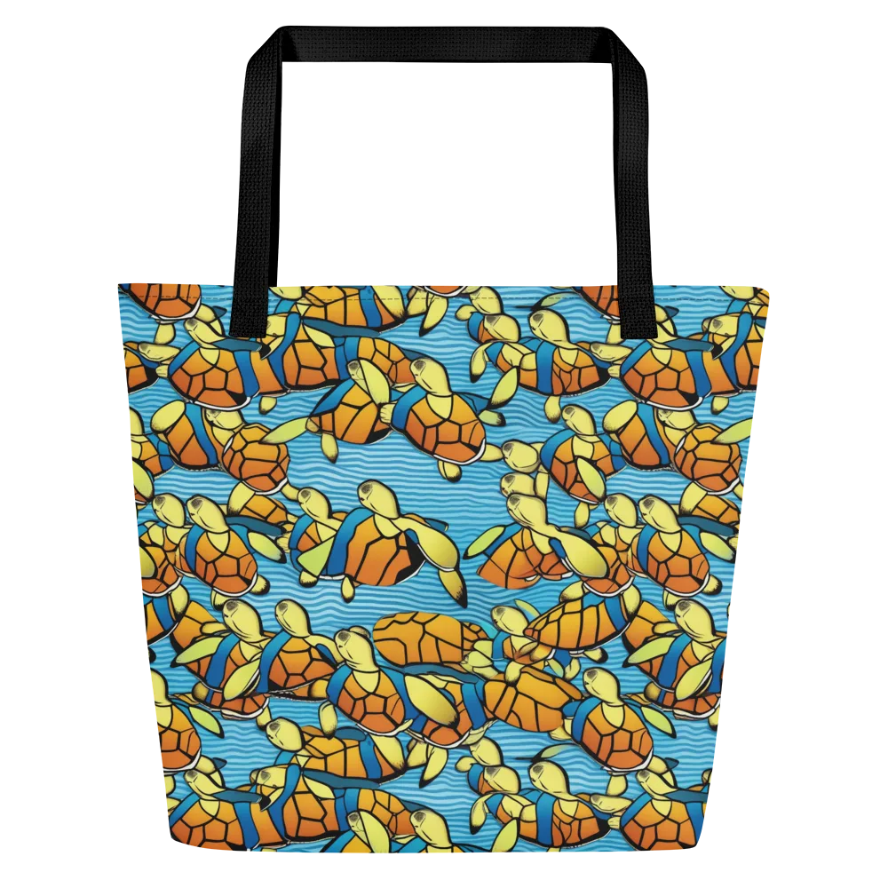 Tidal Shell Parade on Large Tote Bag W/ Pocket — Front