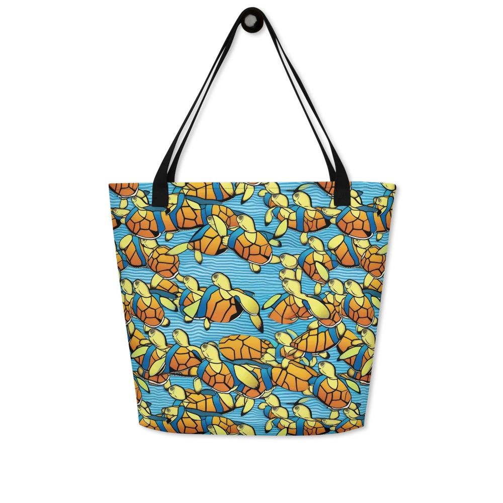 Tidal Shell Parade on Large Tote Bag W/ Pocket — Front