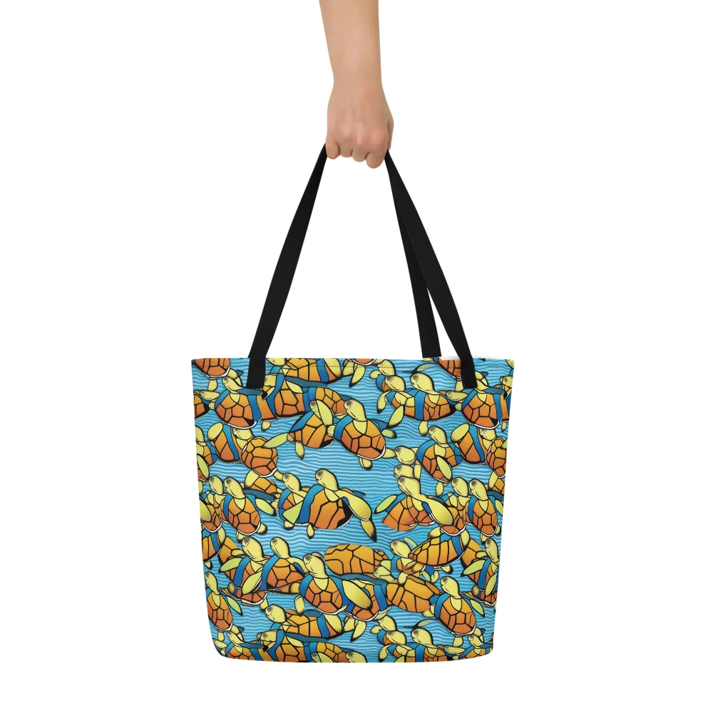 Tidal Shell Parade on Large Tote Bag W/ Pocket — Front