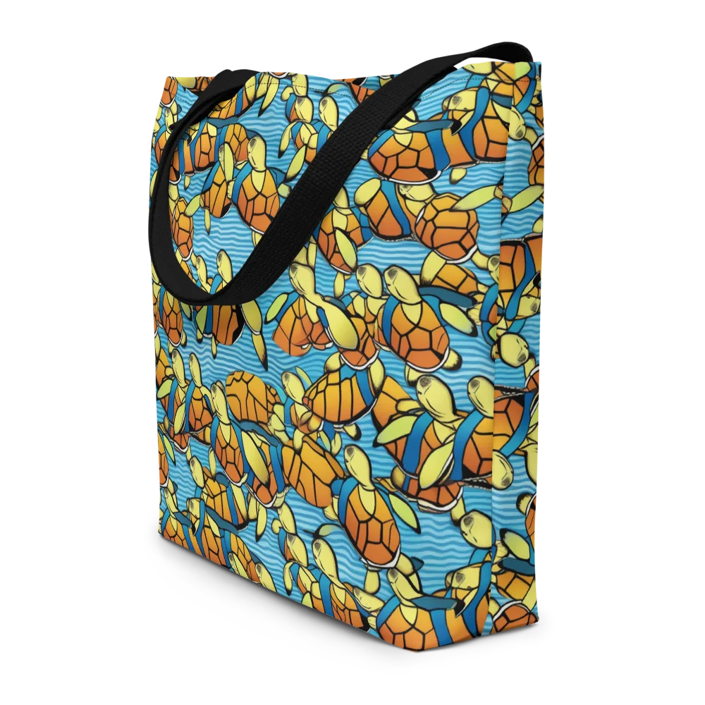 Tidal Shell Parade on Large Tote Bag W/ Pocket — Front