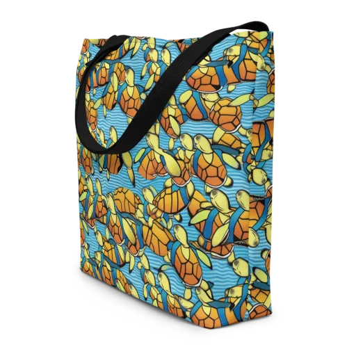 Tidal Shell Parade on a Large Tote Bag W/ Pocket