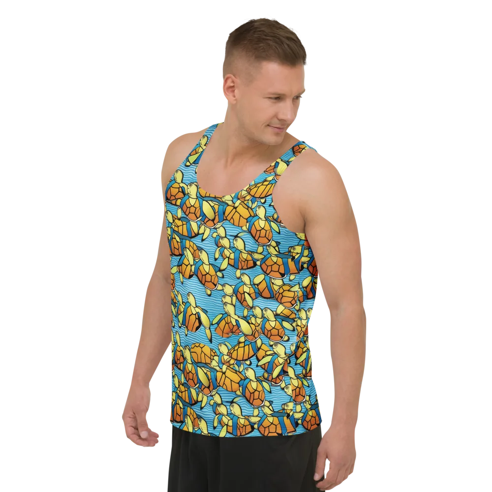 Tidal Shell Parade on Men's Tank Top — Left Front