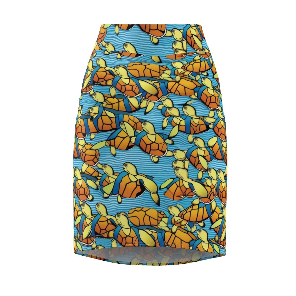 Tidal Shell Parade on Pencil Skirt — Front