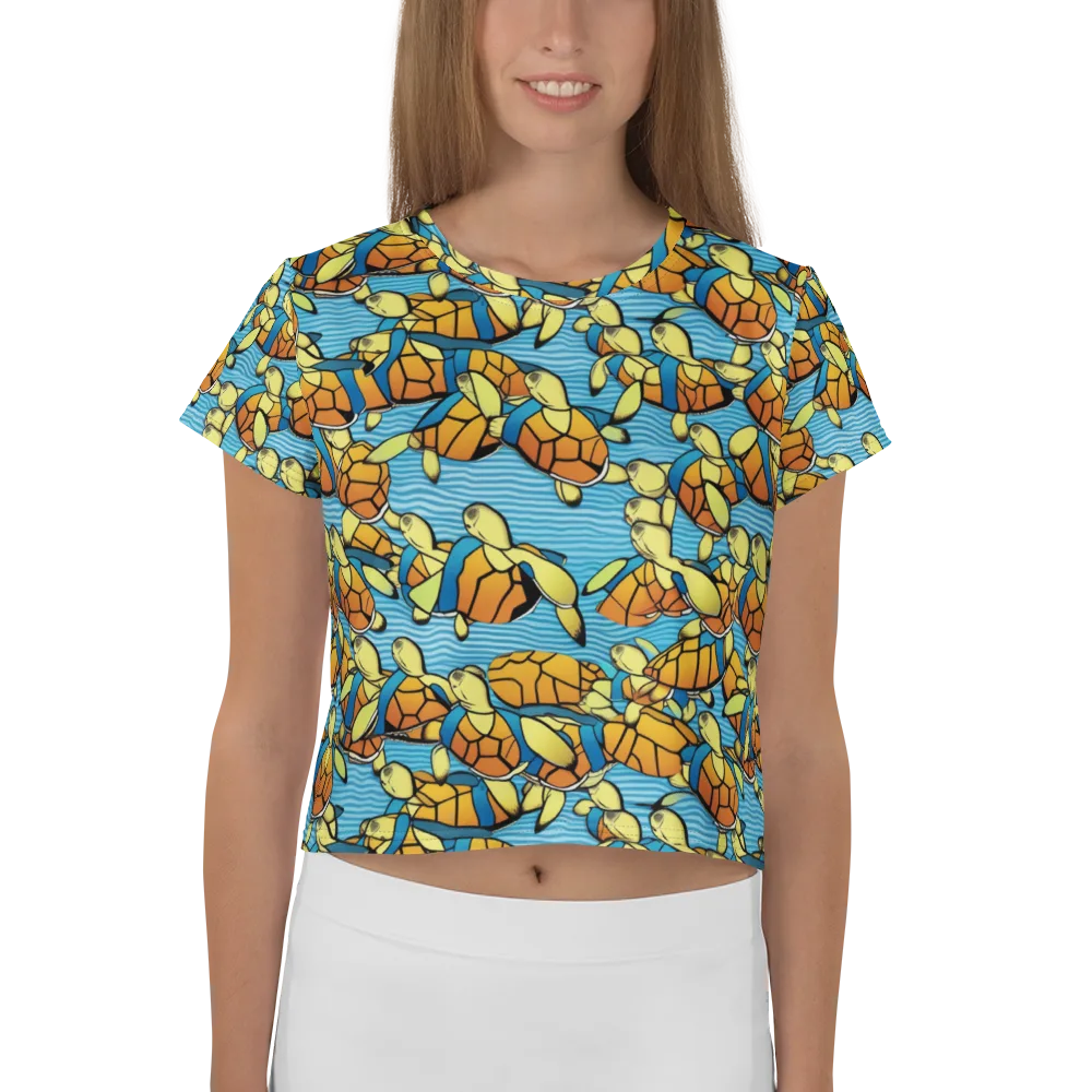 Tidal Shell Parade on Crop Tee — Front