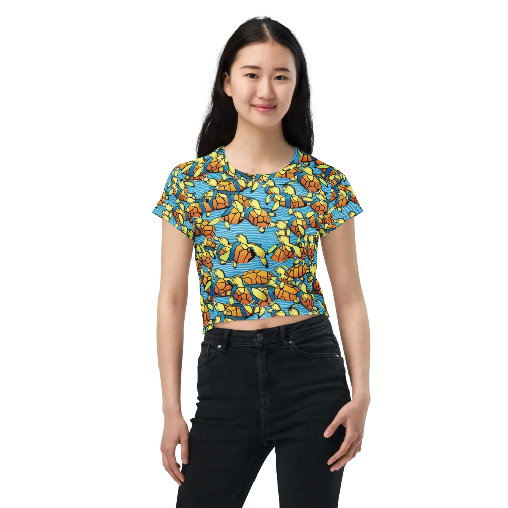 Tidal Shell Parade on Crop Tee — Front