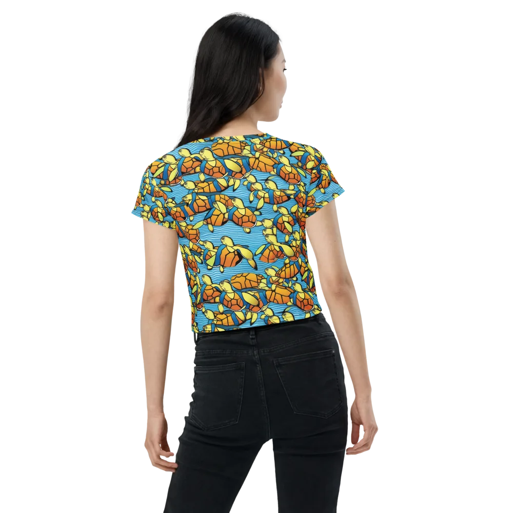 Tidal Shell Parade on Crop Tee — Back