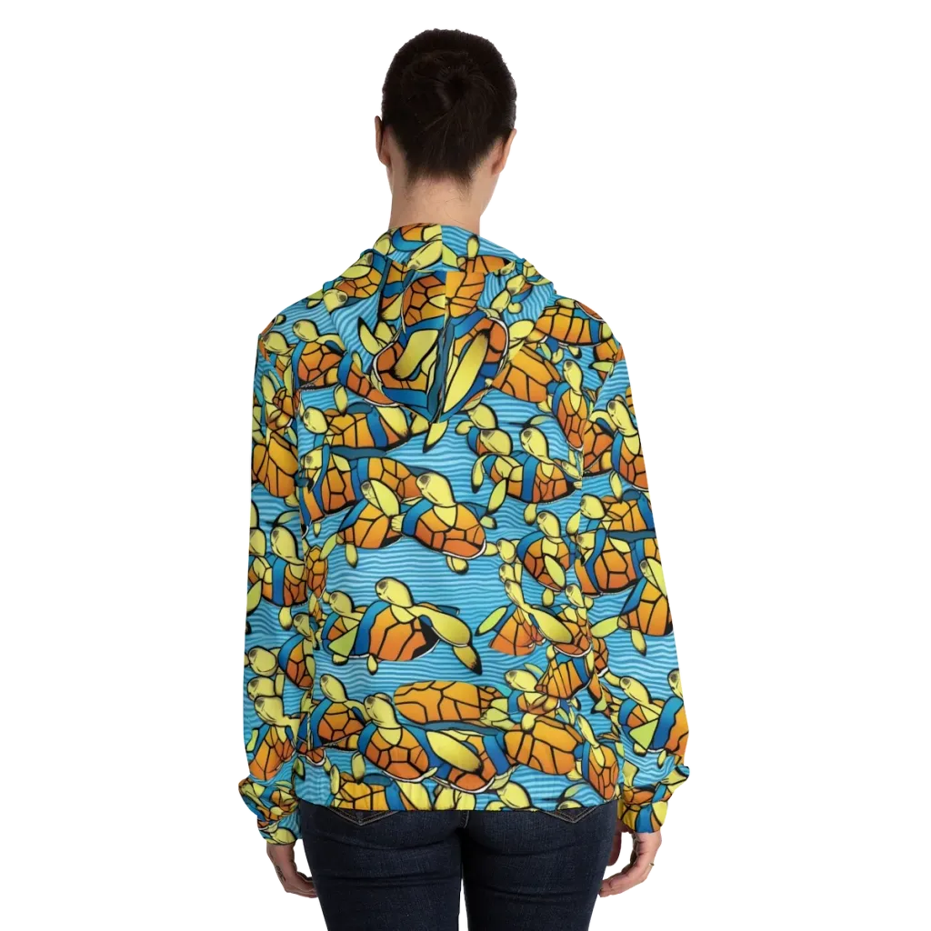 Tidal Shell Parade on Women's Full-Zip Hoodie — Back On Person