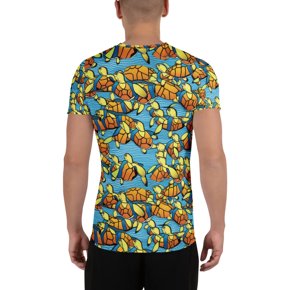 Tidal Shell Parade on Men's Athletic T-Shirt — Back