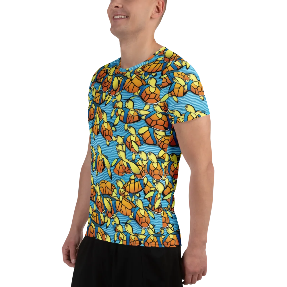 Tidal Shell Parade on Men's Athletic T-Shirt — Left