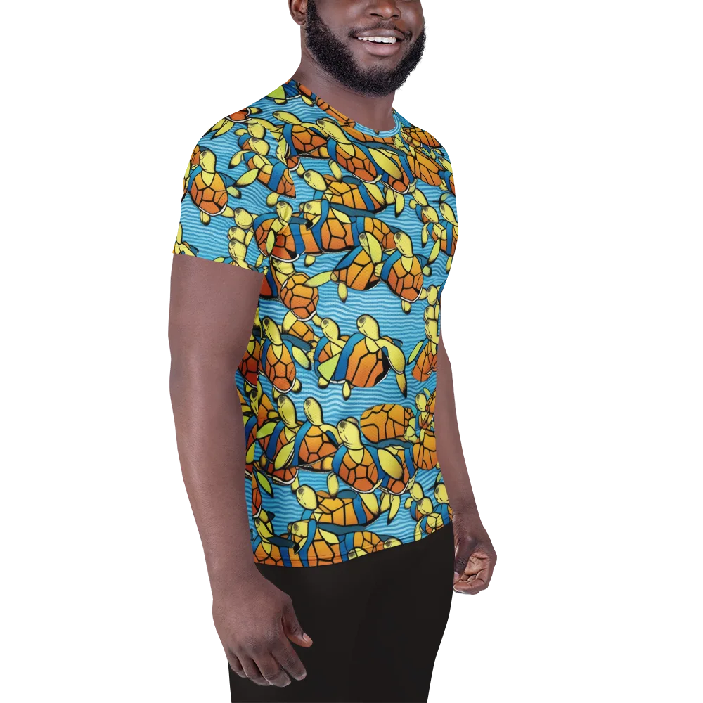 Tidal Shell Parade on Men's Athletic T-Shirt — Right