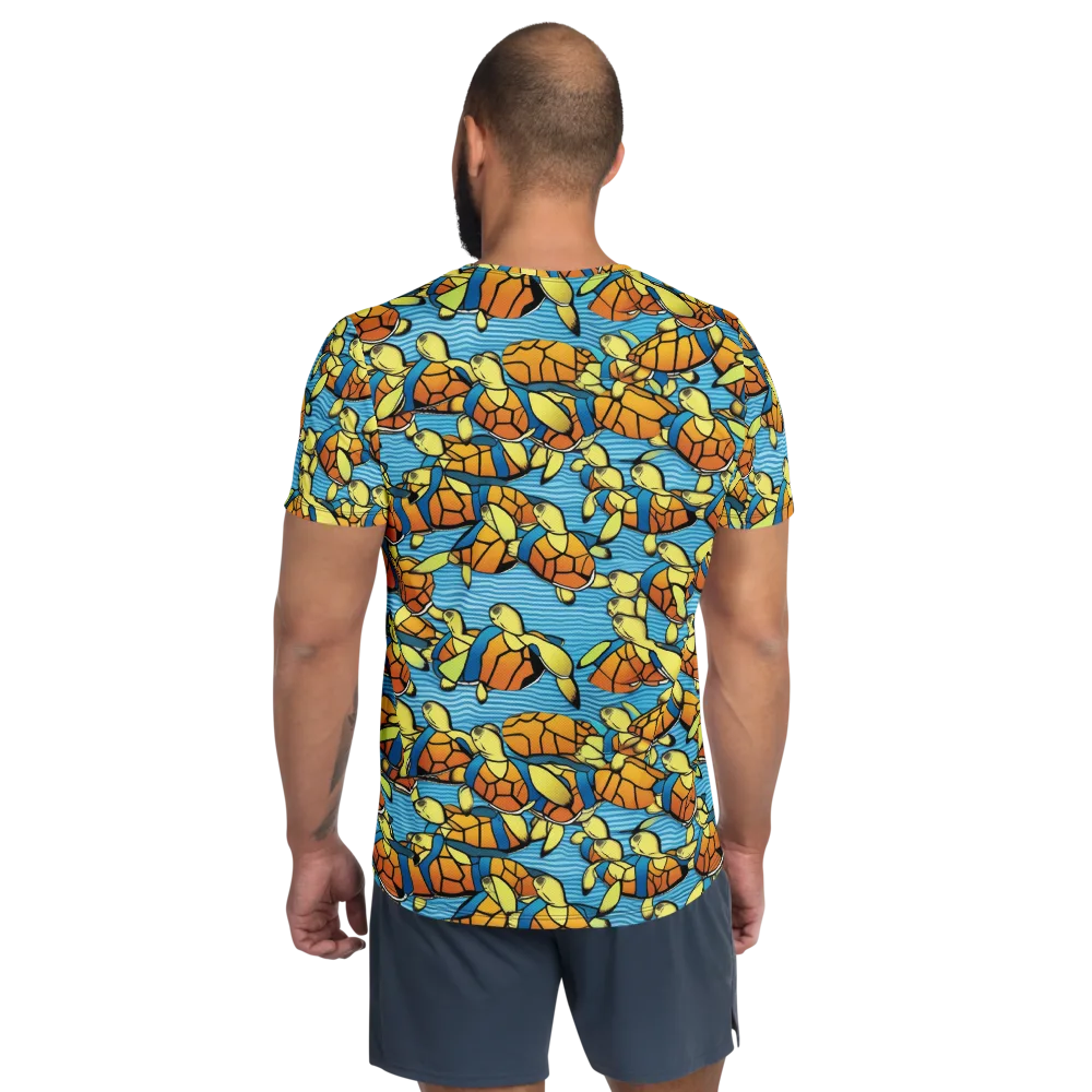 Tidal Shell Parade on Men's Athletic T-Shirt — Back