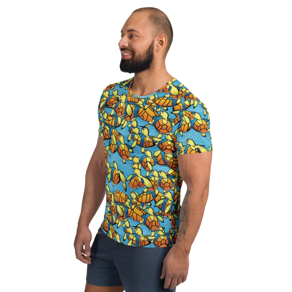 Tidal Shell Parade on Men's Athletic T-Shirt — Left