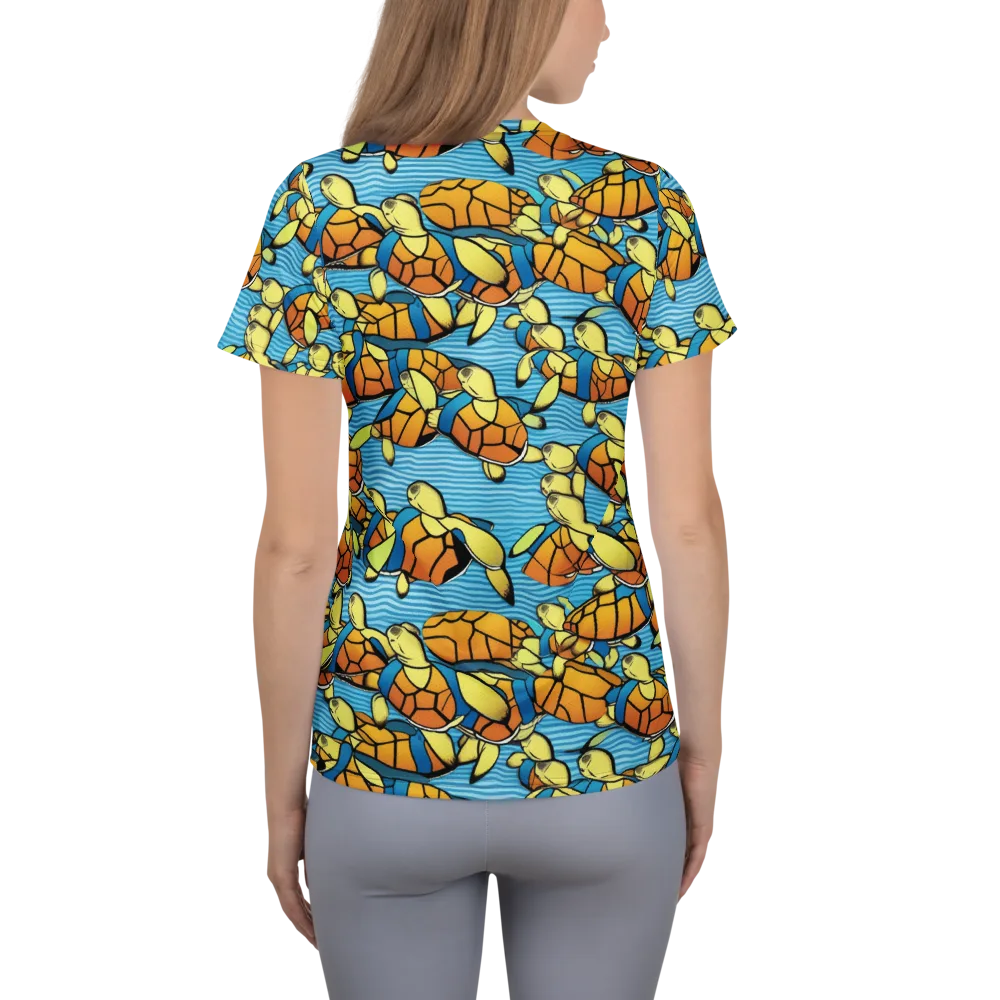 Tidal Shell Parade on Women's Athletic T-Shirt — Back