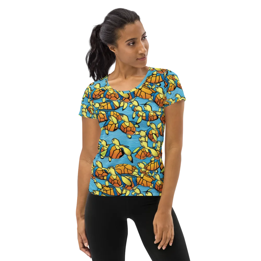Tidal Shell Parade on Women's Athletic T-Shirt — Front