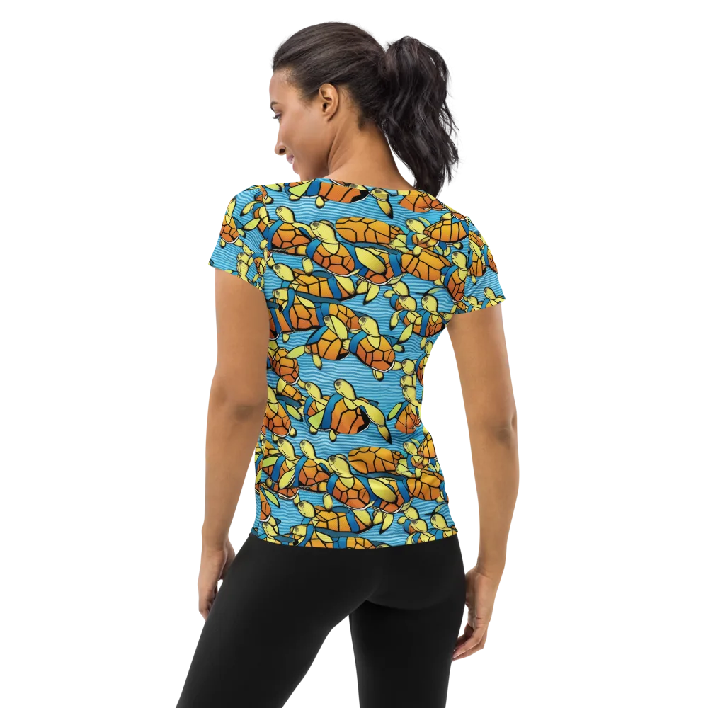Tidal Shell Parade on Women's Athletic T-Shirt — Back