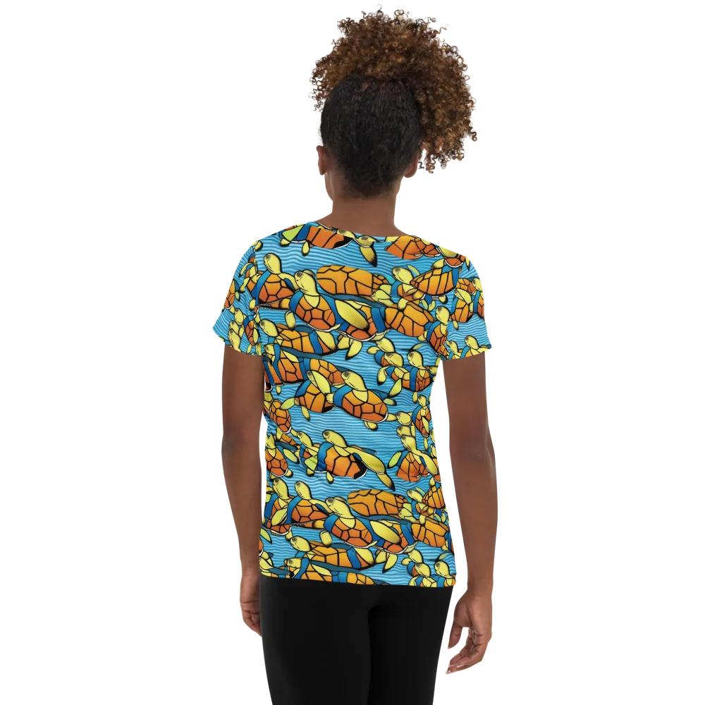 Tidal Shell Parade on Women's Athletic T-Shirt — Back