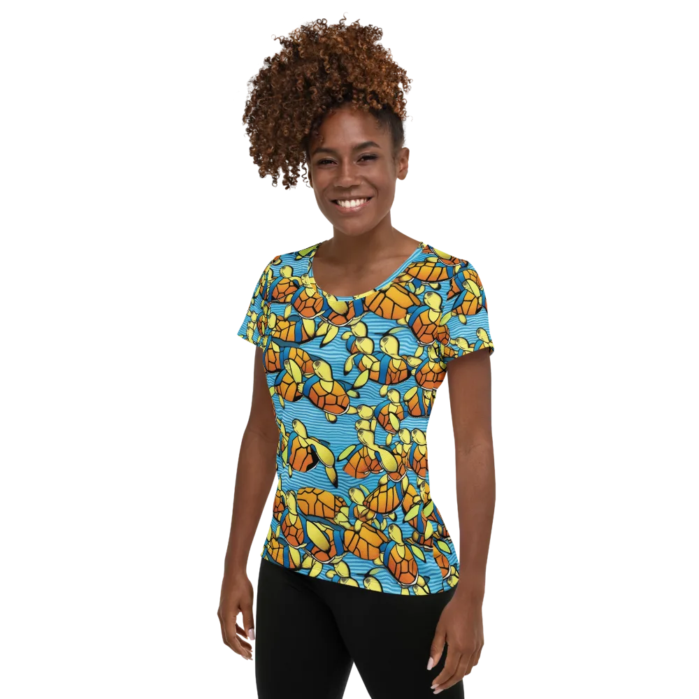 Tidal Shell Parade on Women's Athletic T-Shirt — Left