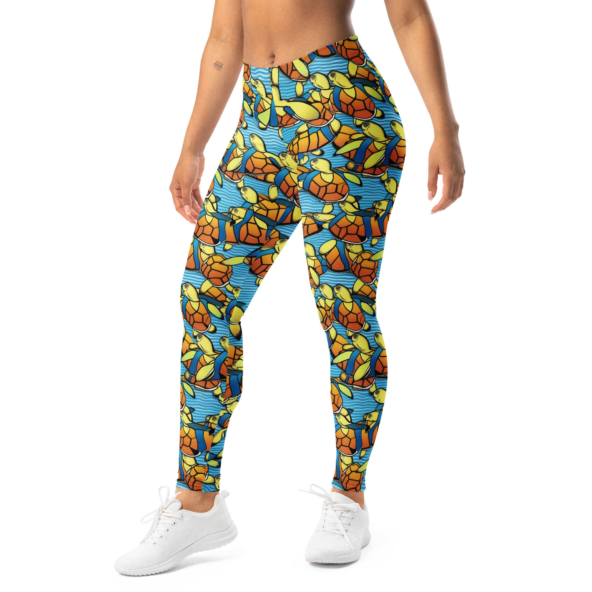 Tidal Shell Parade on Leggings — Left Front