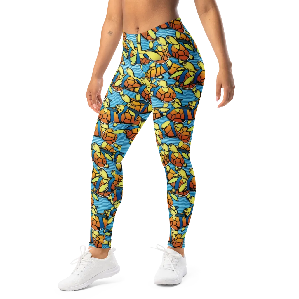 Tidal Shell Parade on Leggings — Left Front
