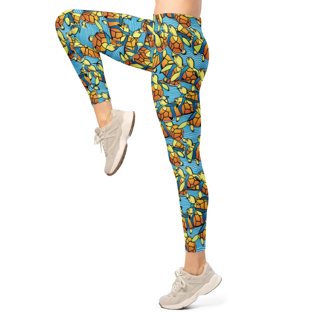 Tidal Shell Parade on Leggings — Left