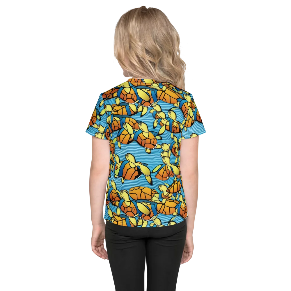 Tidal Shell Parade on Kids Crew Neck T-Shirt — Back