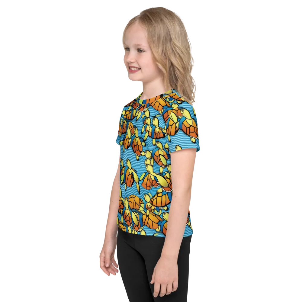 Tidal Shell Parade on Kids Crew Neck T-Shirt — Left