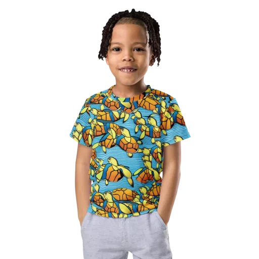 Tidal Shell Parade on a Kids Crew Neck T-Shirt