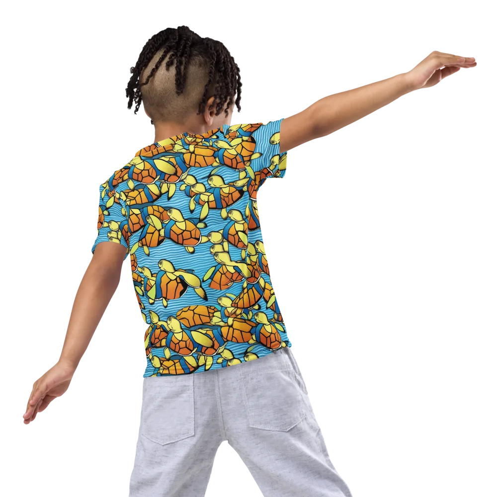 Tidal Shell Parade on Kids Crew Neck T-Shirt — Back