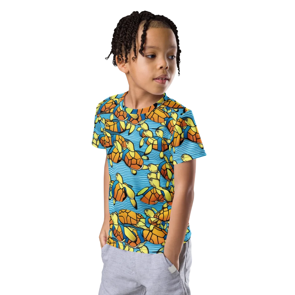Tidal Shell Parade on Kids Crew Neck T-Shirt — Left Front