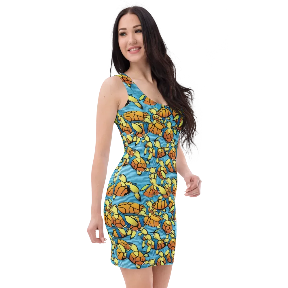 Tidal Shell Parade on Bodycon Dress — Right Front