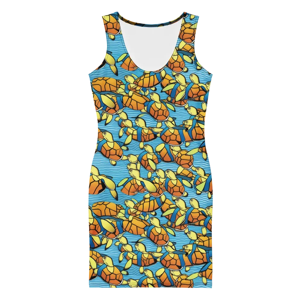Tidal Shell Parade on Bodycon Dress — Front