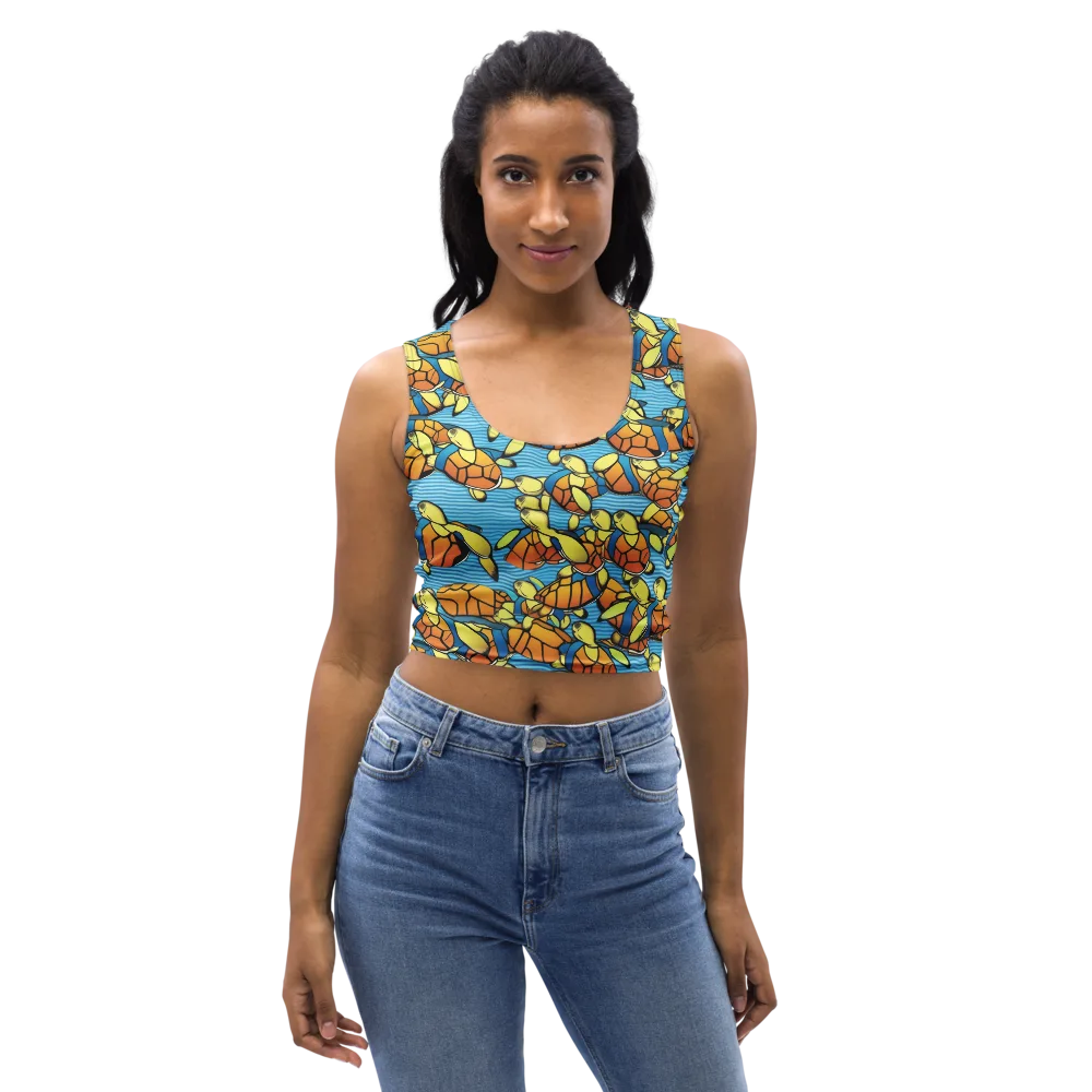 Tidal Shell Parade on Crop Top — Front