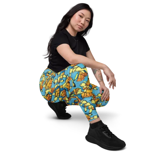 Tidal Shell Parade on a Leggings with Pockets