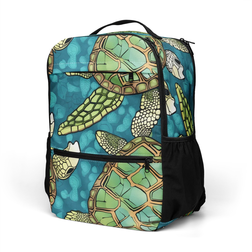 Lagoon Turtles on Utility Backpack — Left Front