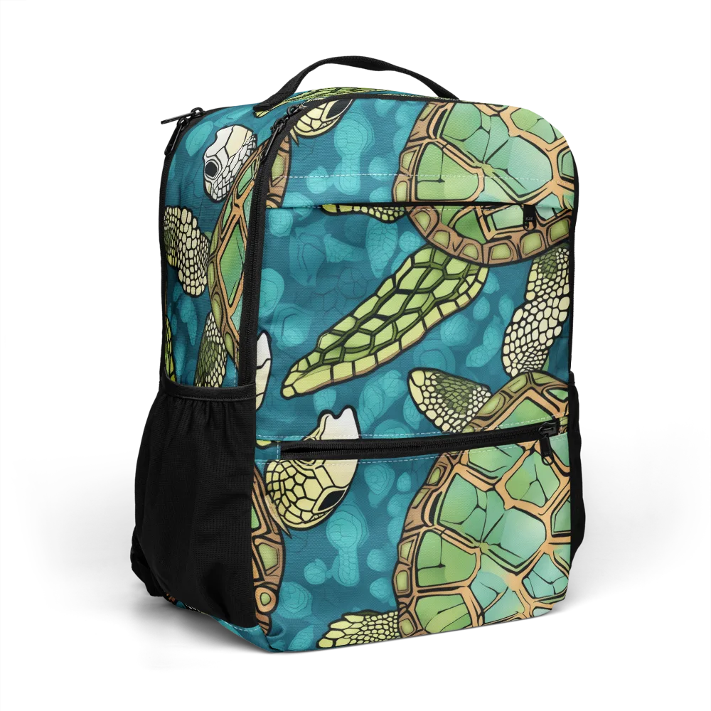 Lagoon Turtles on Utility Backpack — Right Front