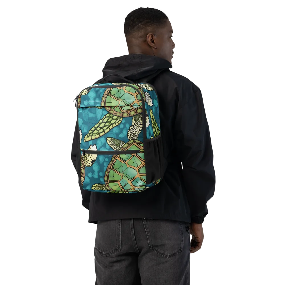 Lagoon Turtles on Utility Backpack — Back