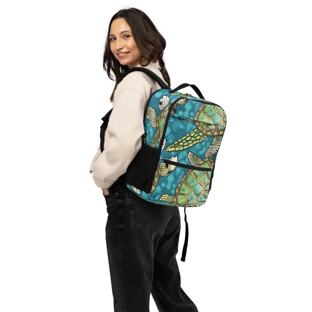 Lagoon Turtles on Utility Backpack — Back