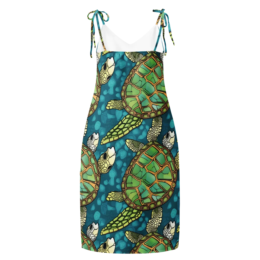 Lagoon Turtles on Slip Dress — Back