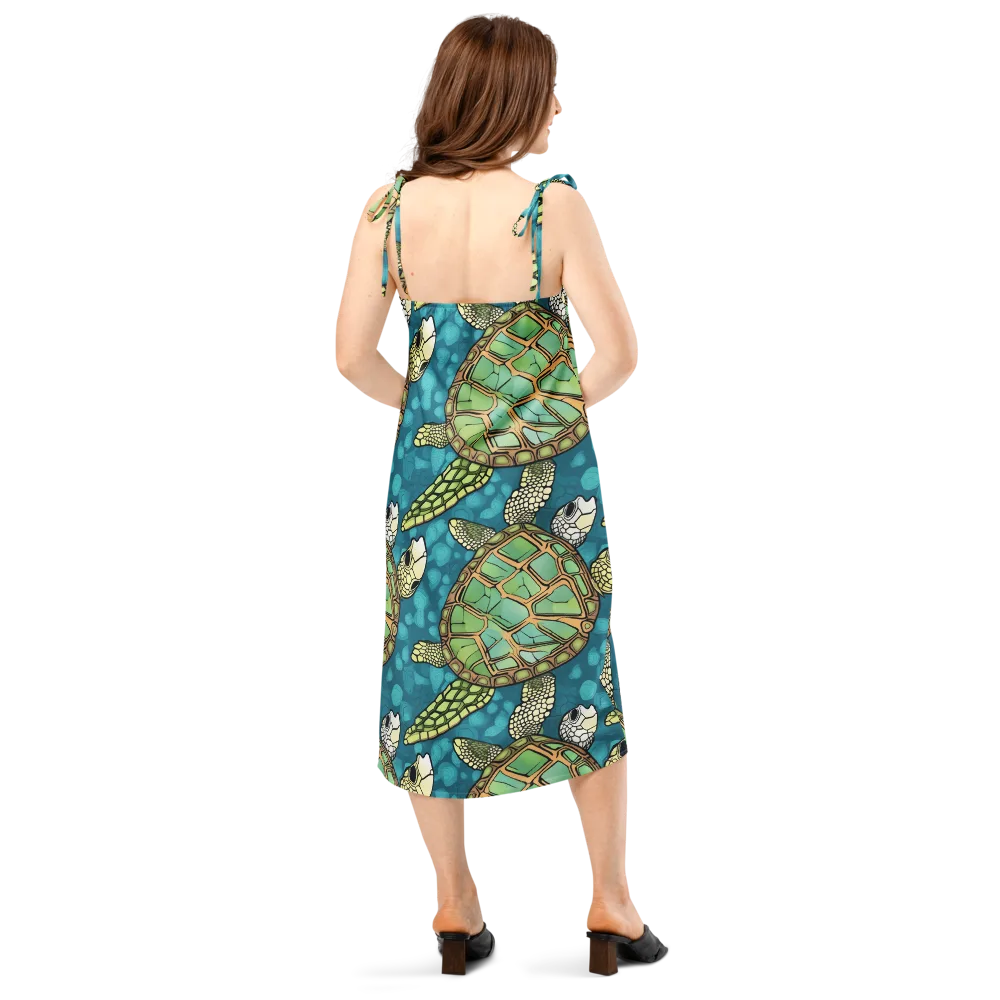 Lagoon Turtles on Slip Dress — Back