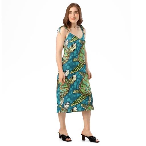 Lagoon Turtles on a Slip Dress