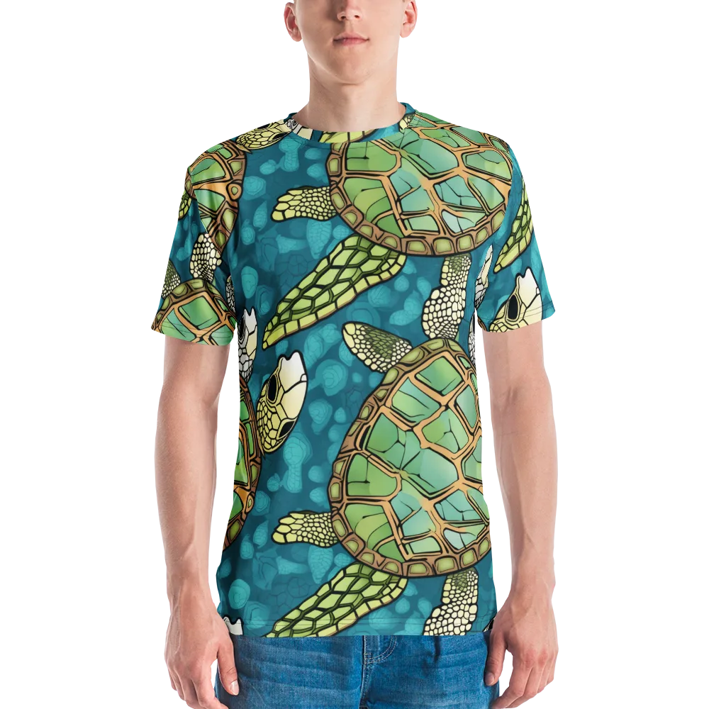Lagoon Turtles on Men's Crew Neck T-Shirt — Front