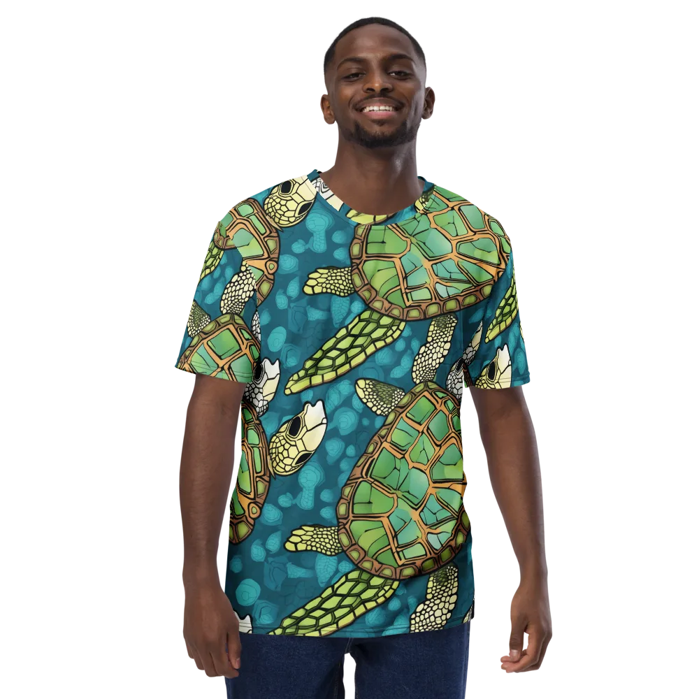Lagoon Turtles on Men's Crew Neck T-Shirt — Front