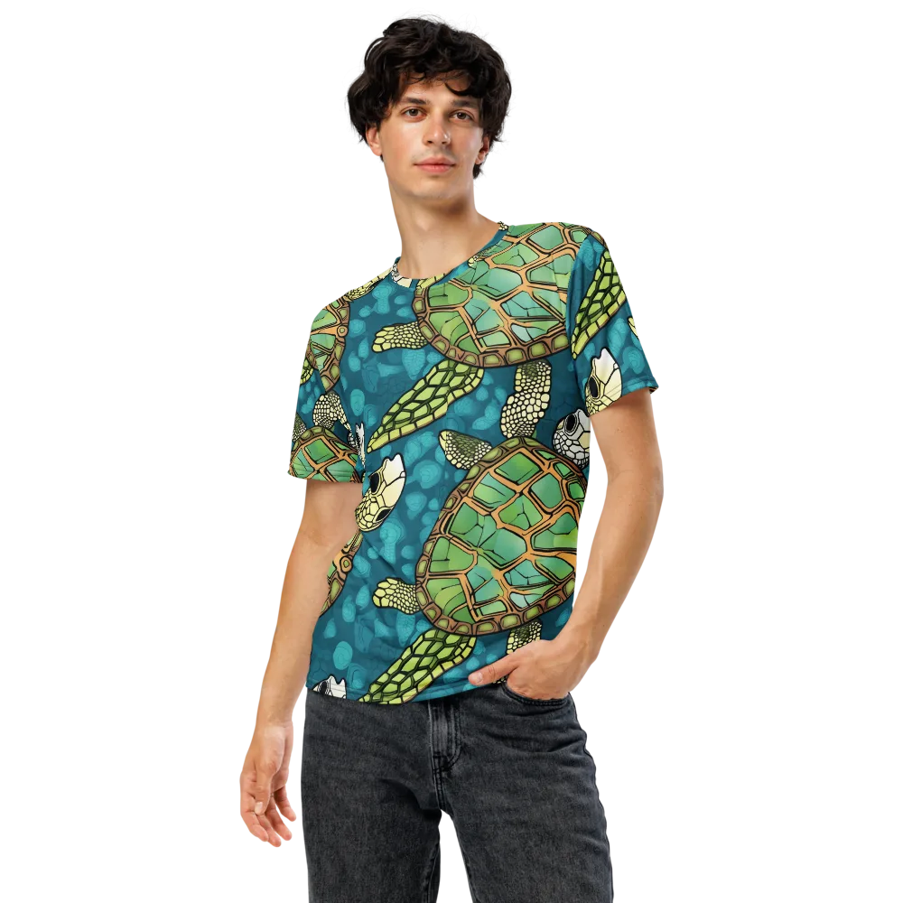 Lagoon Turtles on Men's Crew Neck T-Shirt — Front