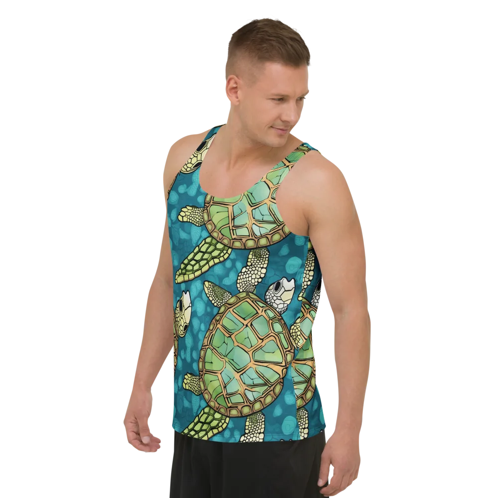 Lagoon Turtles on Men's Tank Top — Left Front