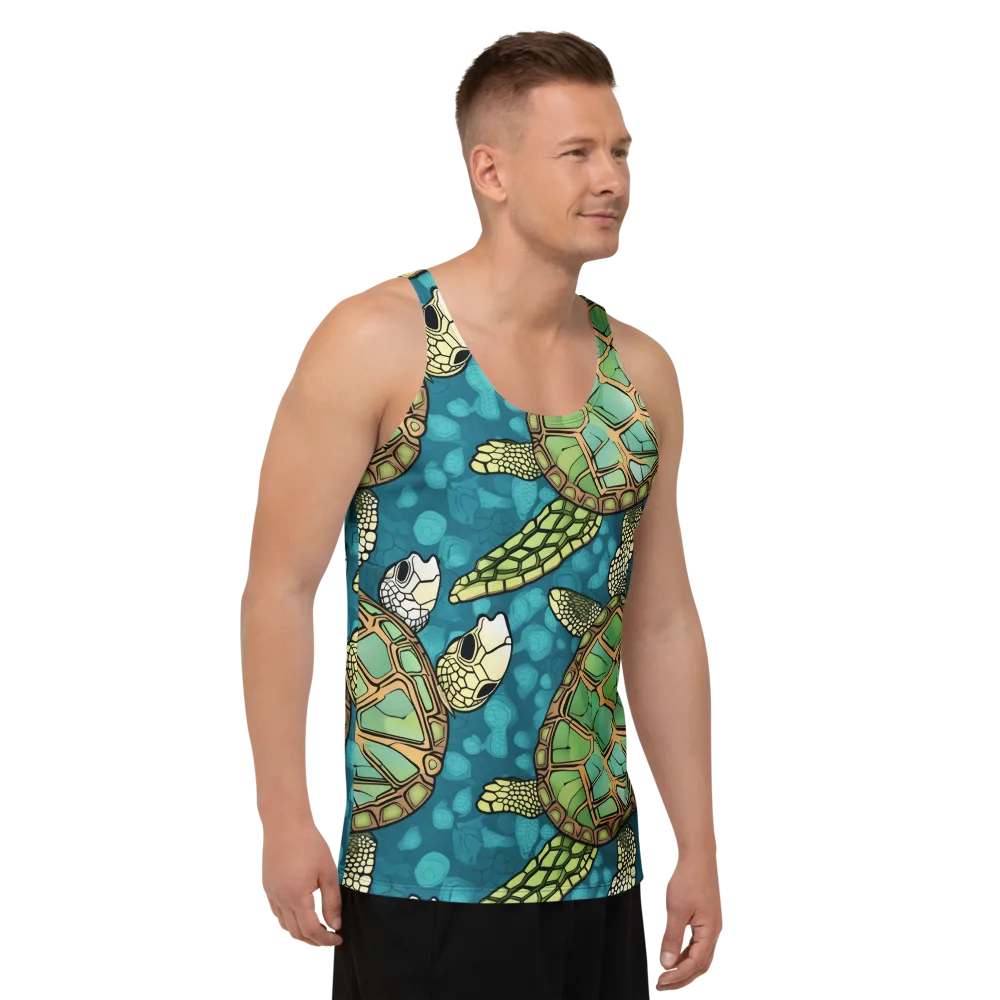 Lagoon Turtles on Men's Tank Top — Right Front