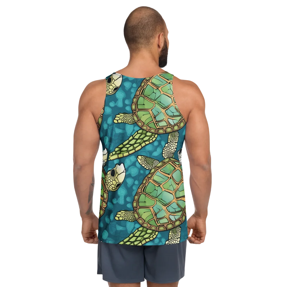 Lagoon Turtles on Men's Tank Top — Back