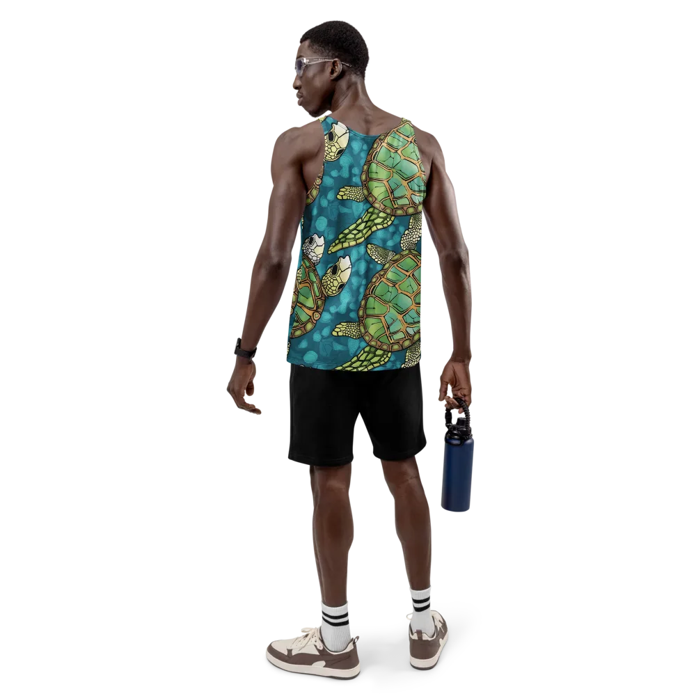 Lagoon Turtles on Men's Tank Top — Back
