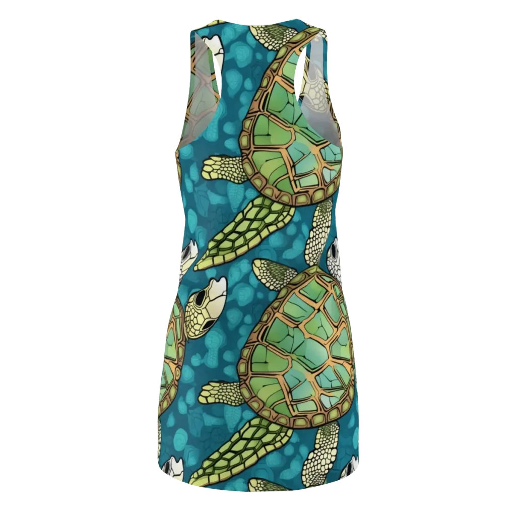 Lagoon Turtles on Racerback Dress — Back